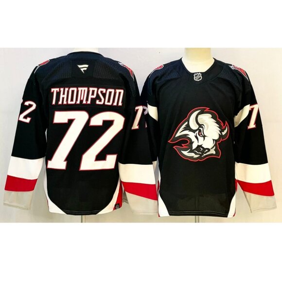 Mens Tage Thompson Black Stitched Jersey